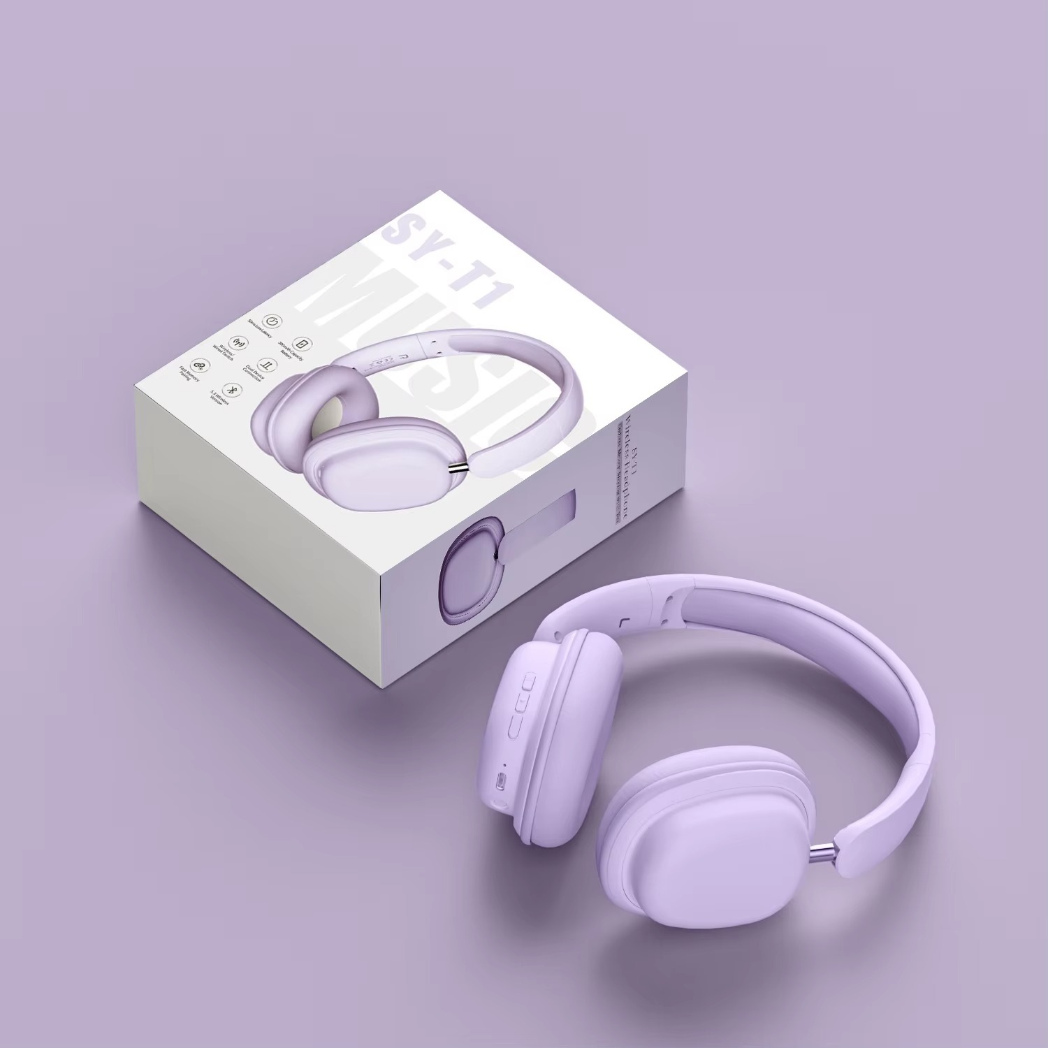 Écouteurs sans fil pliables stéréo HiFi SY-T1 avec microphones, casque de jeu, Shenzhen Weihong Technology Co., Ltd., Écouteurs de jeu pliables stéréo HiFi SY-T1
