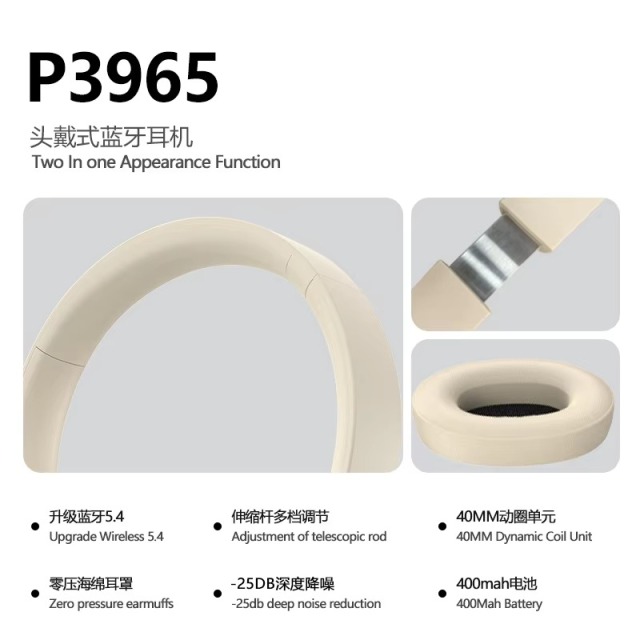 P3965 ANC Wireless Headset Hifi Stereo Deep Bass Over-Ear Blue-tooth Headphones Noise Reduction Earphone,Shenzhen Weihong Technology Co., Ltd.,P3965 ANC Wireless Headphones Noise Reduction Earphone
