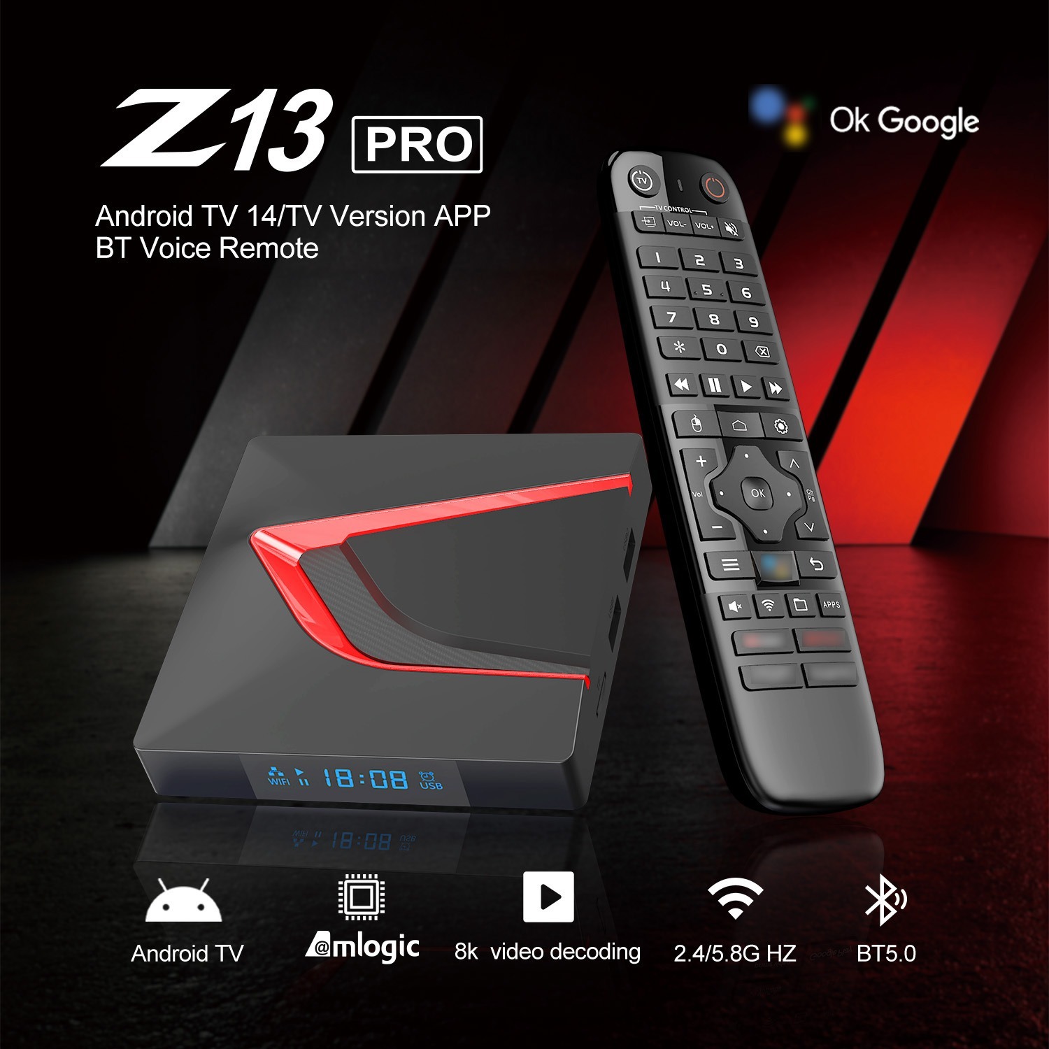 Z13 Pro S905Y5 Set-top Box with 8K HDR10+ Android TV Box,Shenzhen Weihong Technology Co., Ltd.,Z13 Pro S905Y5 Set-top Box with 8K HDR10+ Android TV Box