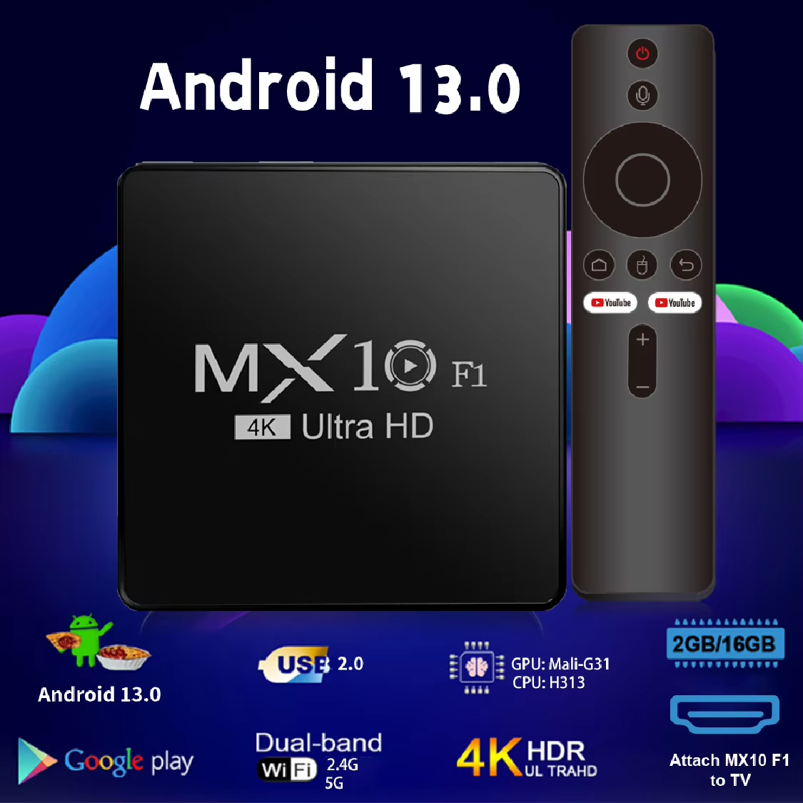MX10 F1 Allwinner H313 Mali-G31 Android Support Voice remote control TV Box,Shenzhen Weihong Technology Co., Ltd.,MX10 F1 Allwinner H313 Mali-G31 Android Support Voice remote control TV Box