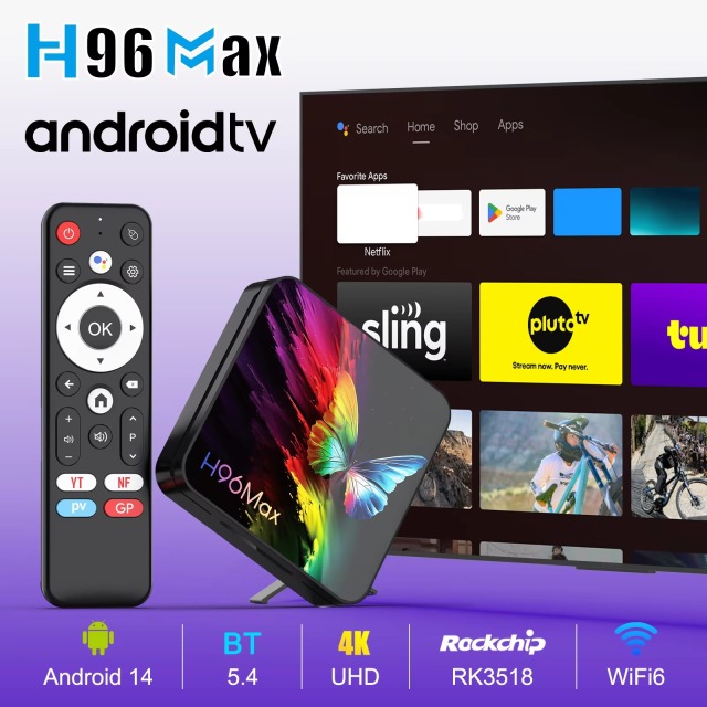 H96Max RK3518 Android 14 4K TV Box Quad Core WiFi6 BT5.4  Set Top Box,Shenzhen Weihong Technology Co., Ltd.,H96Max RK3518 Android 14 4K TV Box Quad Core WiFi6 BT5.4  Set Top Box