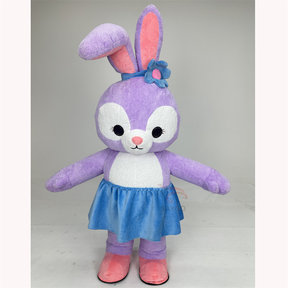 Cartoon Purple Stellalou Bunny Rabbit Mascot Costume for Adults Inflatable Stellalou Rabbit Bunny Costume Mascots 2m