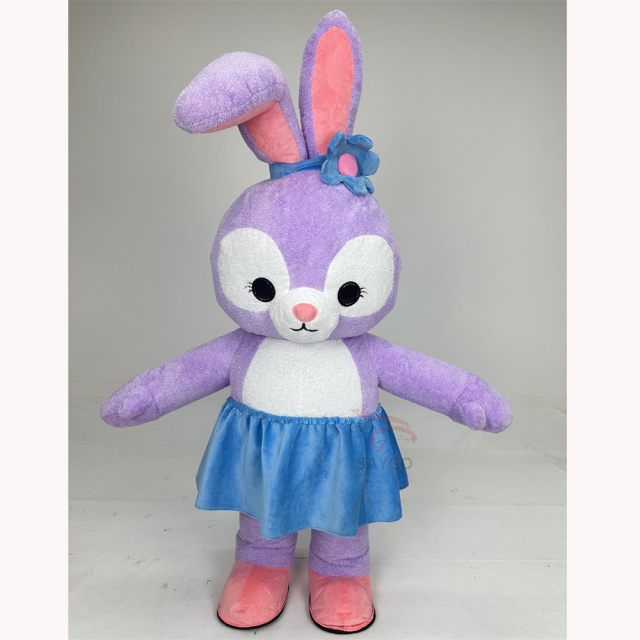 Cartoon Purple Stellalou Bunny Rabbit Mascot Costume for Adults Inflatable Stellalou Rabbit Bunny Costume Mascots 2m