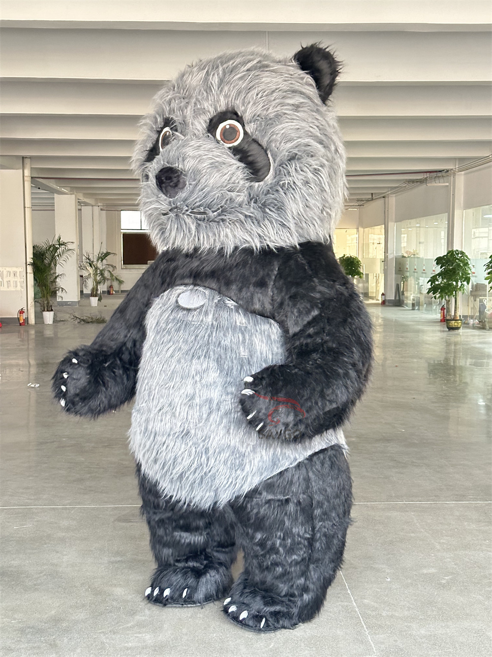 Unisex Giant Events Decoration Interactive Cartoon Gray Panda Full Body Customized Inflatable Mascot Costume for Adult