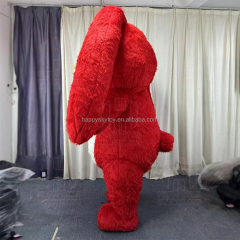 Party Commercial Costumes Long Hammer Ears Red Rabbit Bunny Mascot Costume 2m/2.6m Inflatable Mascot Costume