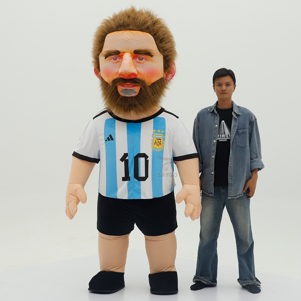 Lionel Messi Custom Inflatable Messi Mascot Suit Costume-OEM Service for Tournament Event Promotion Adult Unisex,Big Mascot,Custom Inflatable Messi Mascot Suit Costume-OEM Service for Tournament Event Promotion Adult Unisex
