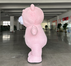 Factory Price Life Size Human Wearing Cartoon Animal Lovely Cosplay Costume Inflatable pink Teddy Bear Mascot Costume for Adult
