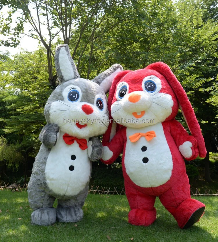 Hot Sale Unisex Inflatable Easter Rabbit Mascot Costume Popular Adult Party Dress