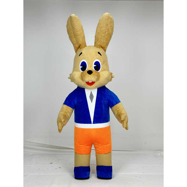 Custom Halloween Adult Nu Pogodi Features Inflatable Wolf and the Rabbit Bunny Mascot Costume for Sale
