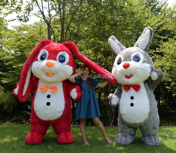 Hot Sale Unisex Inflatable Easter Rabbit Mascot Costume Popular Adult Party Dress