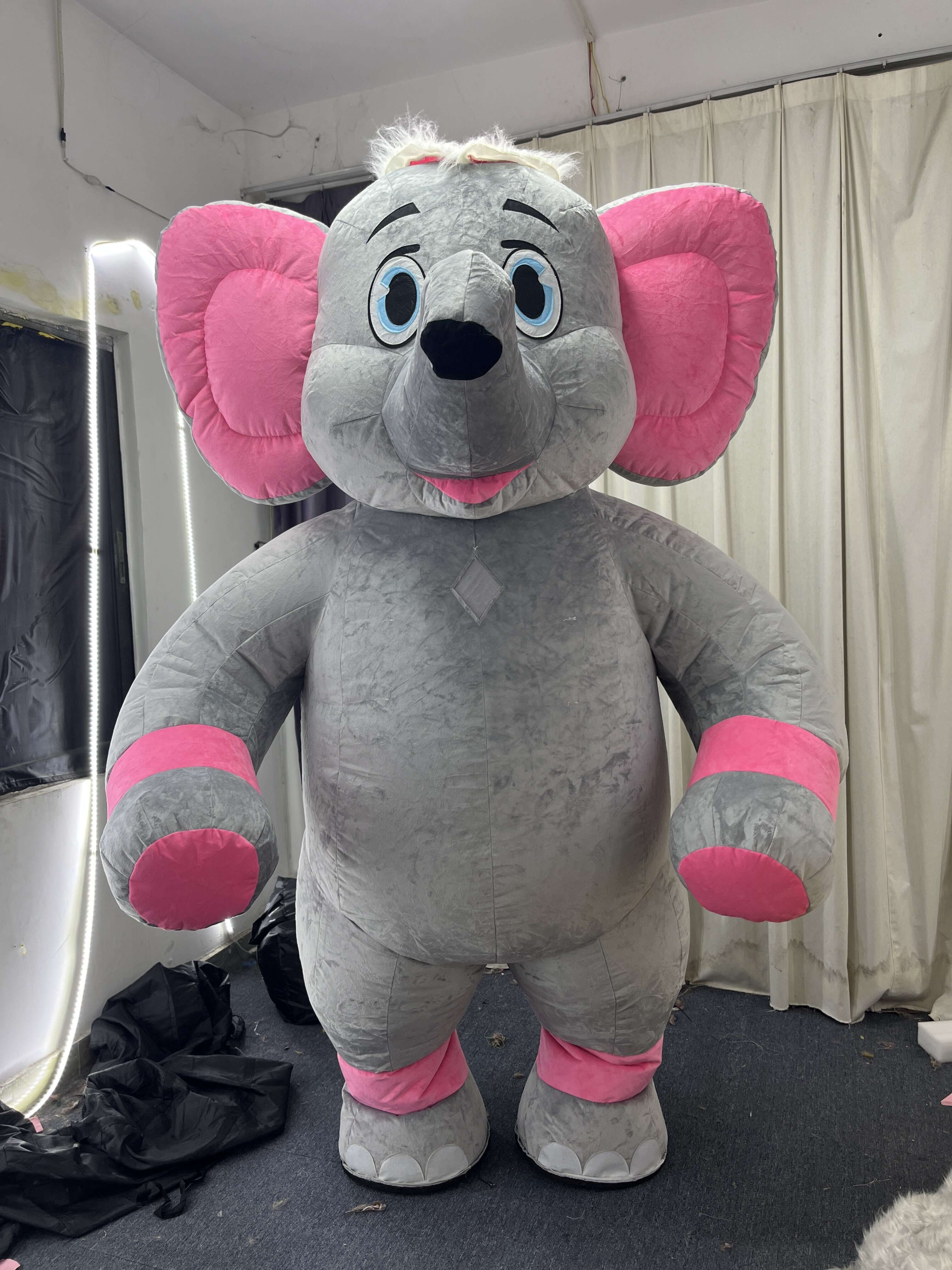 2m 2.6m Inflatable Blue Teddy Bear Panda Mascot Costume Animal Cosplay Funny Costume Plush Material Costume for Christmas
