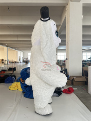 Unisex Outdoor Inflatable Plush Long-Ear Rabbit Costume Oxford Bunny Walking Mascot Cartoon Dress Parade Easter Adults