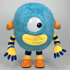 Custom Plush Adult Suit Parties Walking Dancing Cartoon Character One Eye Blue Monster Toy Company Inflatable Mascot Costume