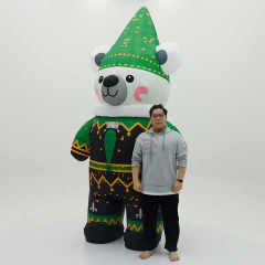 Green Clown Bear Custom Inflatable Bear Mascot Costume Animal Cosplay Cartoon Theme Christmas Party Advertising Costumes