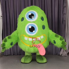 Inflatable Giant Green Two Eyes Monster Costumes Mascot Halloween Party for Outdoor Advertising