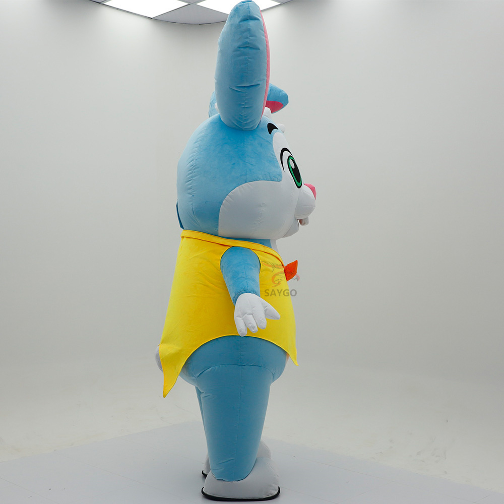 Blue Inflatable Rabbit Mascot Costume Custom Animal Cosplay Mascotte Theme Fancy Dress Carnival Party Costumes