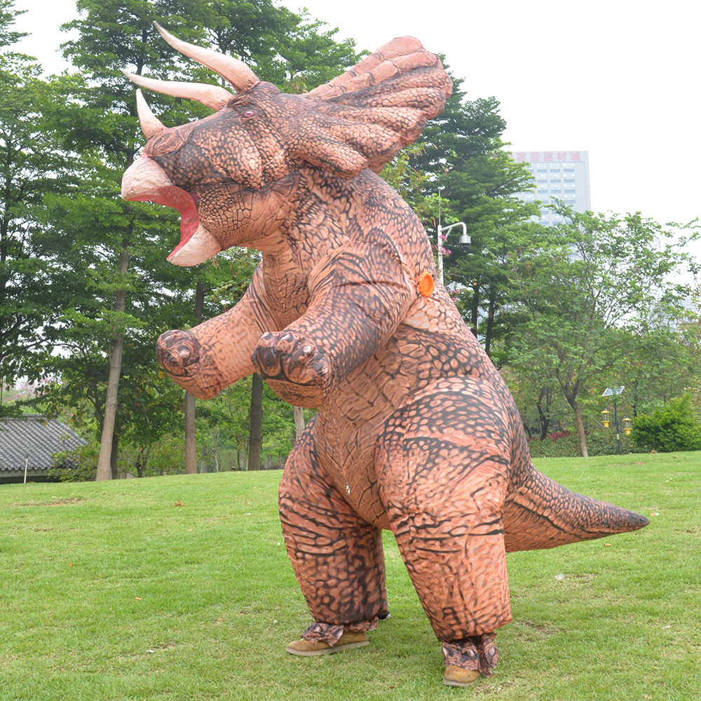 Giant Triceratops Dinosaur Inflatable Costume for Family Funny Outdoor Walking Dinosaur Inflatable Clothing