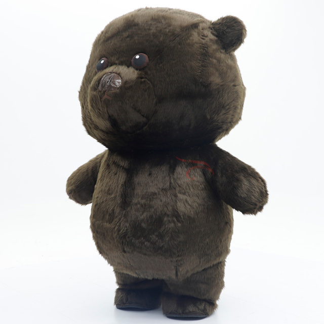 High Quality Party Advertising Cartoon Animal Big Eye Adult Inflatable Brown Bear Mascot Costume Custom  Anime Costume