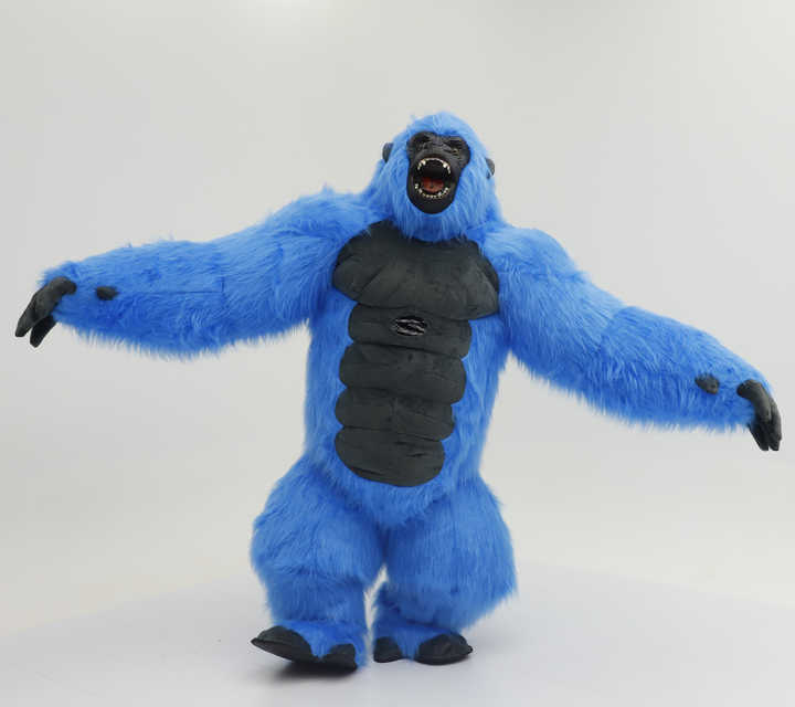 2.6 Meter Long Furry Inflatable Adult Gorilla Mascot Costume CE Certified Giant King Kong Advertising Animal Halloween Party,Big Mascot,2.6 Meter Long Furry Inflatable Adult Gorilla Mascot Costume CE Certified Giant King Kong Advertising Animal Halloween Party