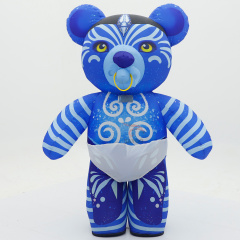 2m 2.6m Popular Custom Giant Inflatable Avatar Baby Bear Mascot Costume With Sunglasses Cartoon Cosplay Animal Costume for Sale
