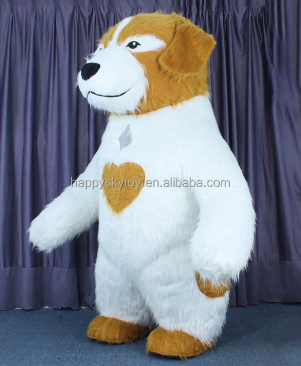 Wholesale Price Giant Red & Purple Inflatable Running Dog Adult Unisex Mascot Costume for Easter/Halloween Carnival Parties