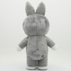 Gray Fur Plush Rabbit Inflatable Mascot Costumes for Birthday Party Entertainment 2.2m Adults Wear Inflatable Bunny Suits Sale