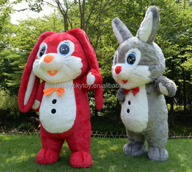 Hot Sale Unisex Inflatable Easter Rabbit Mascot Costume Popular Adult Party Dress