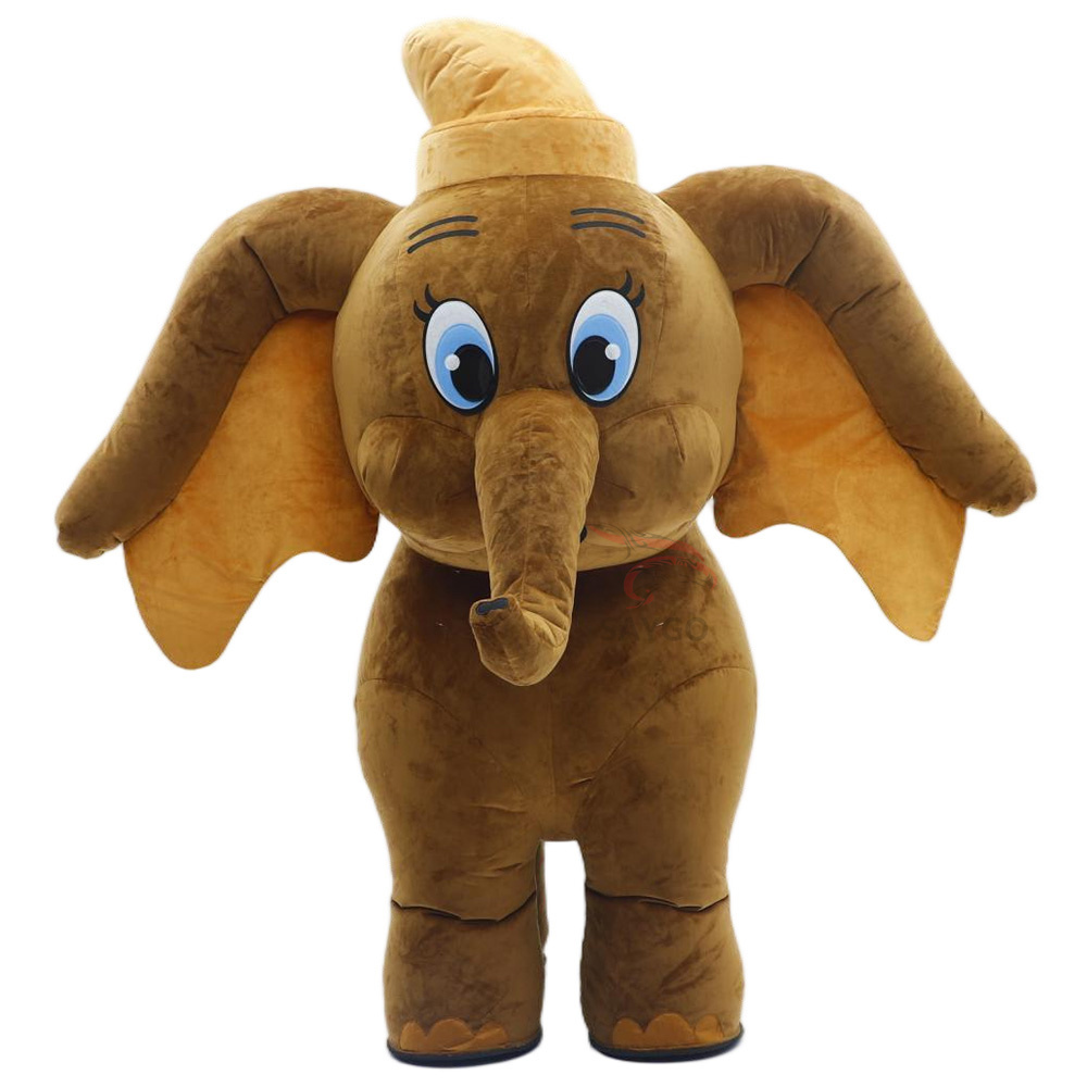 OEM Giant 2.6m Baby 4 Legs Elephant Inflatable Plush Cartoon Clothing Cute Walking Inflatable Elephant Mascot Costume for Sale