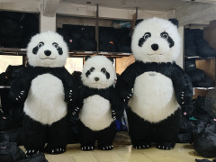 Unisex Adult Halloween Carnival Inflatable Mascot Costume White Polar Bear Pink Black Panda Realistic Red Panda Mascot for Party