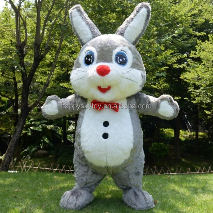 Custom Unisex Inflatable 2m/2.6m Rabbit Mascot Costume Hand Drawn Adult Cosplay Suit for Halloween Cartoon Character Parties