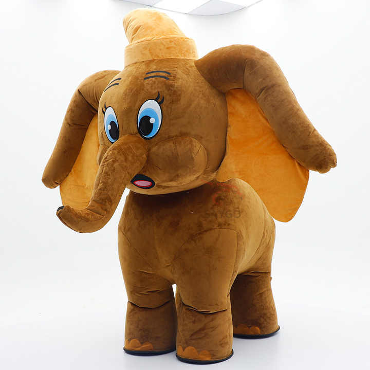 OEM Giant 2.6m Baby 4 Legs Elephant Inflatable Plush Cartoon Clothing Cute Walking Inflatable Elephant Mascot Costume for Sale