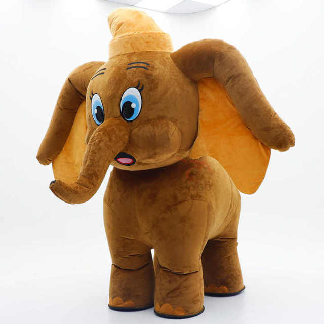 OEM Giant 2.6m Baby 4 Legs Elephant Inflatable Plush Cartoon Clothing Cute Walking Inflatable Elephant Mascot Costume for Sale