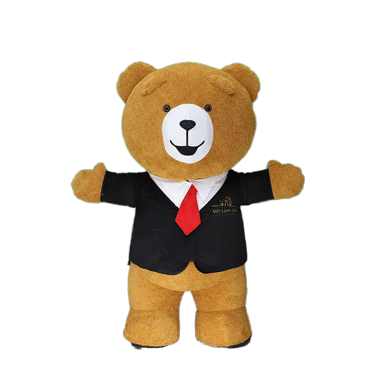 Adult Inflatable Teddy Bear Mascot Costume for Halloween Party Fancy Dress