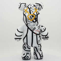 Inflatable White Violent Bear Mascot Costumes for Adults Advertising Custom Giant Cartoon Animal Walking Plush Fancy Dresses