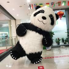 Custom Cartoon Giant Advertising Inflatable Walking Mascot Plush Panda Costume