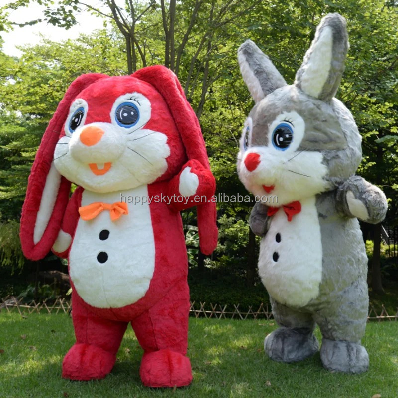 Hot Sale Unisex Inflatable Easter Rabbit Mascot Costume Popular Adult Party Dress