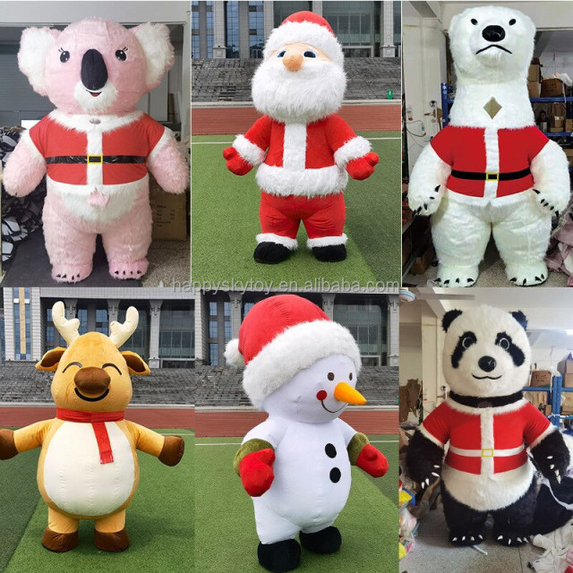 Plush Walking Animal Panda Mascot Costume 2m/2.6m/3m Christmas Costume Inflatable Panda Mascot for Sale
