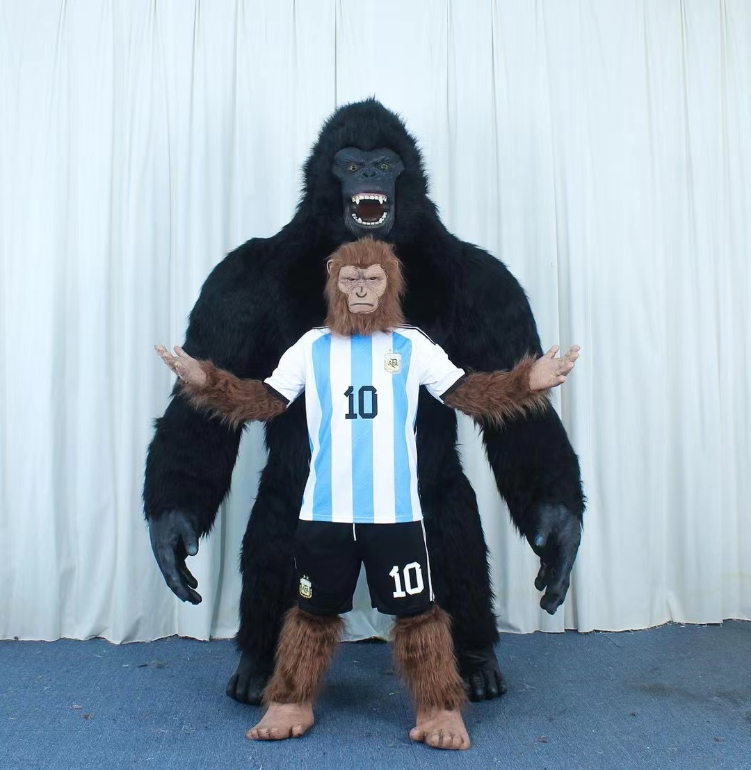 Realistic Inflatable Gorilla Mascot Costume 2.2m 2.6M 3M Plush Animal KING KONG Fancy Dress for Carnival Advertising,Big Mascot,Realistic Inflatable Gorilla Mascot Costume 2.2m 2.6M 3M Plush Animal KING KONG Fancy Dress for Carnival Advertising