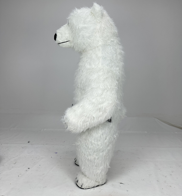 Halloween Cosplay Factory Price Wholesales Custom Halloween Adult Smiling White Polar Bear Inflatable Mascot Costume for Sale