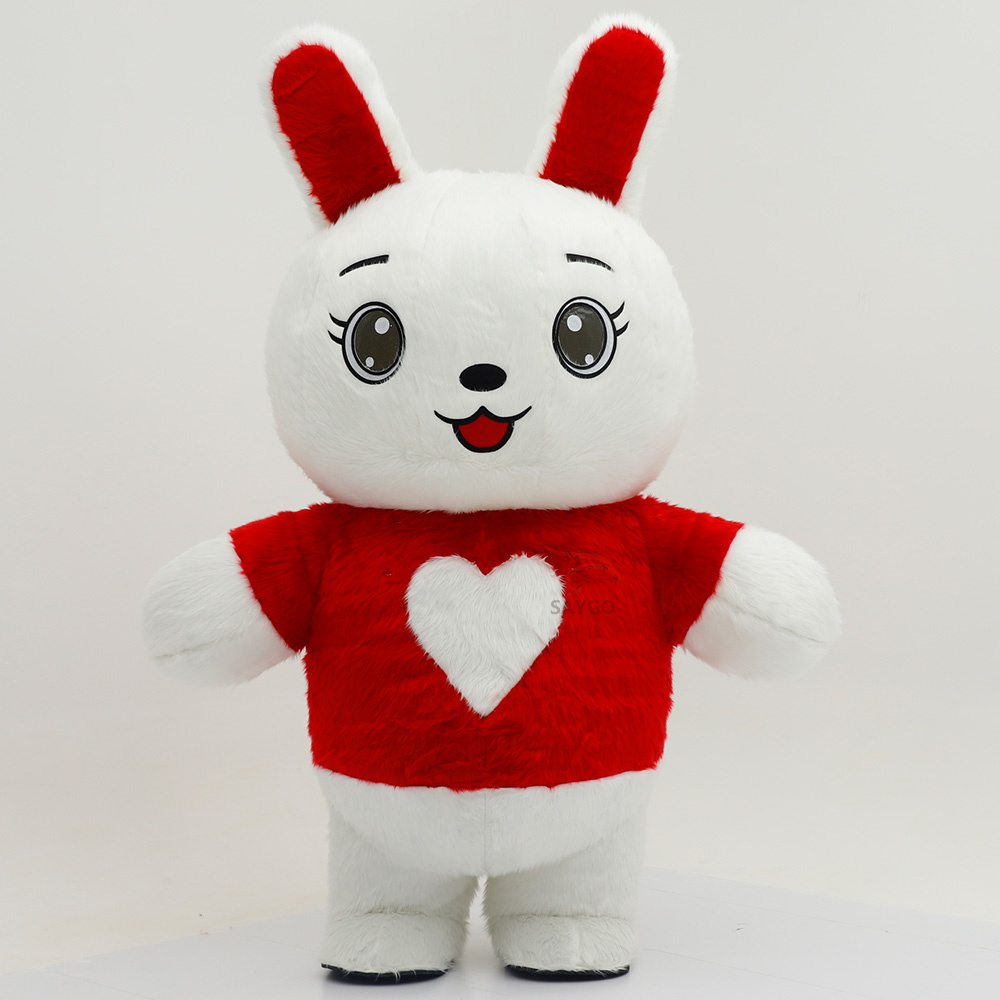 Love Heart Bunny Rabbit 2.6m Plush Costumes Mascot for Adult Children's Day Stage Performance Bunny Costumes Suit,Big Mascot,Love Heart Rabbit 2.6m Plush Costumes Mascot for Adult Children's Day Stage Performance Bunny Costumes Suit