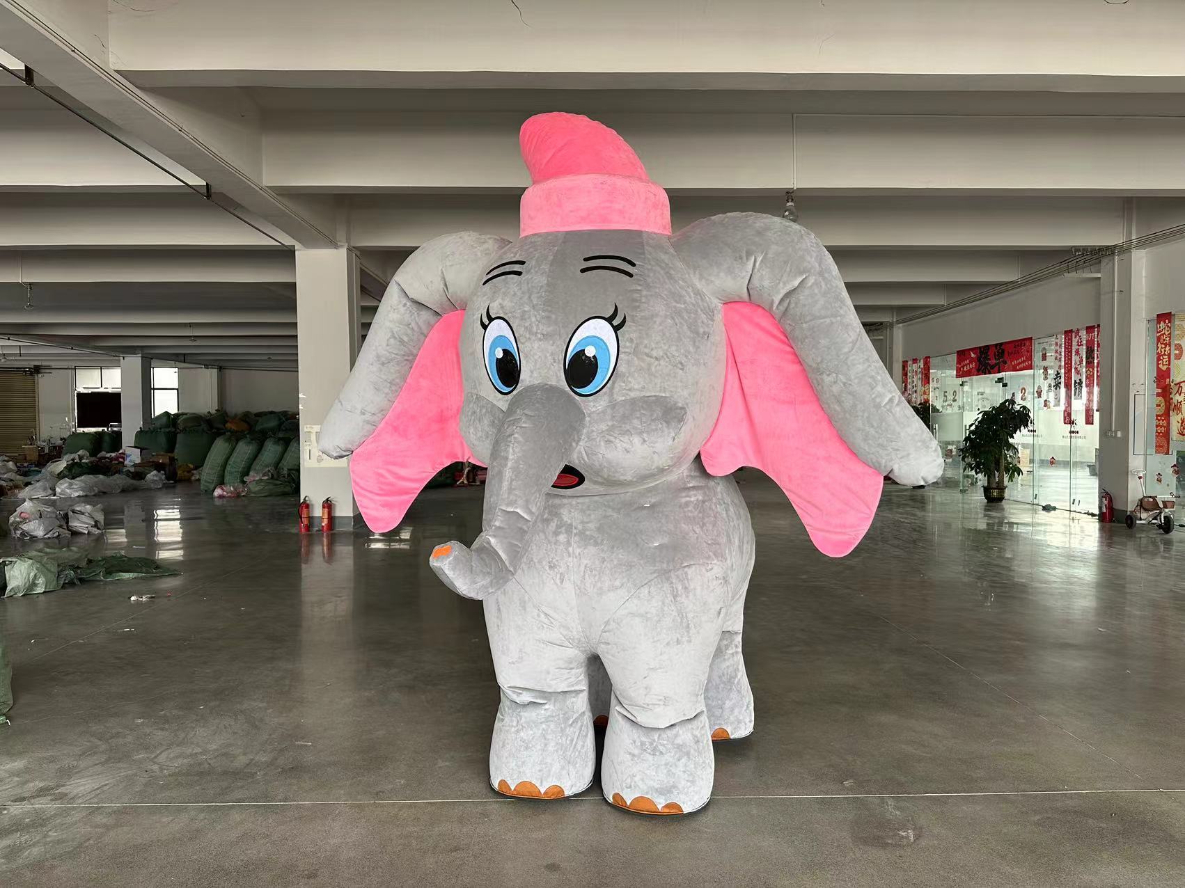 Party Advertising Cosplay Inflatable Walking Animal 4 Legs Grey Elephant Mascot Costume for Adults-Custom Design
