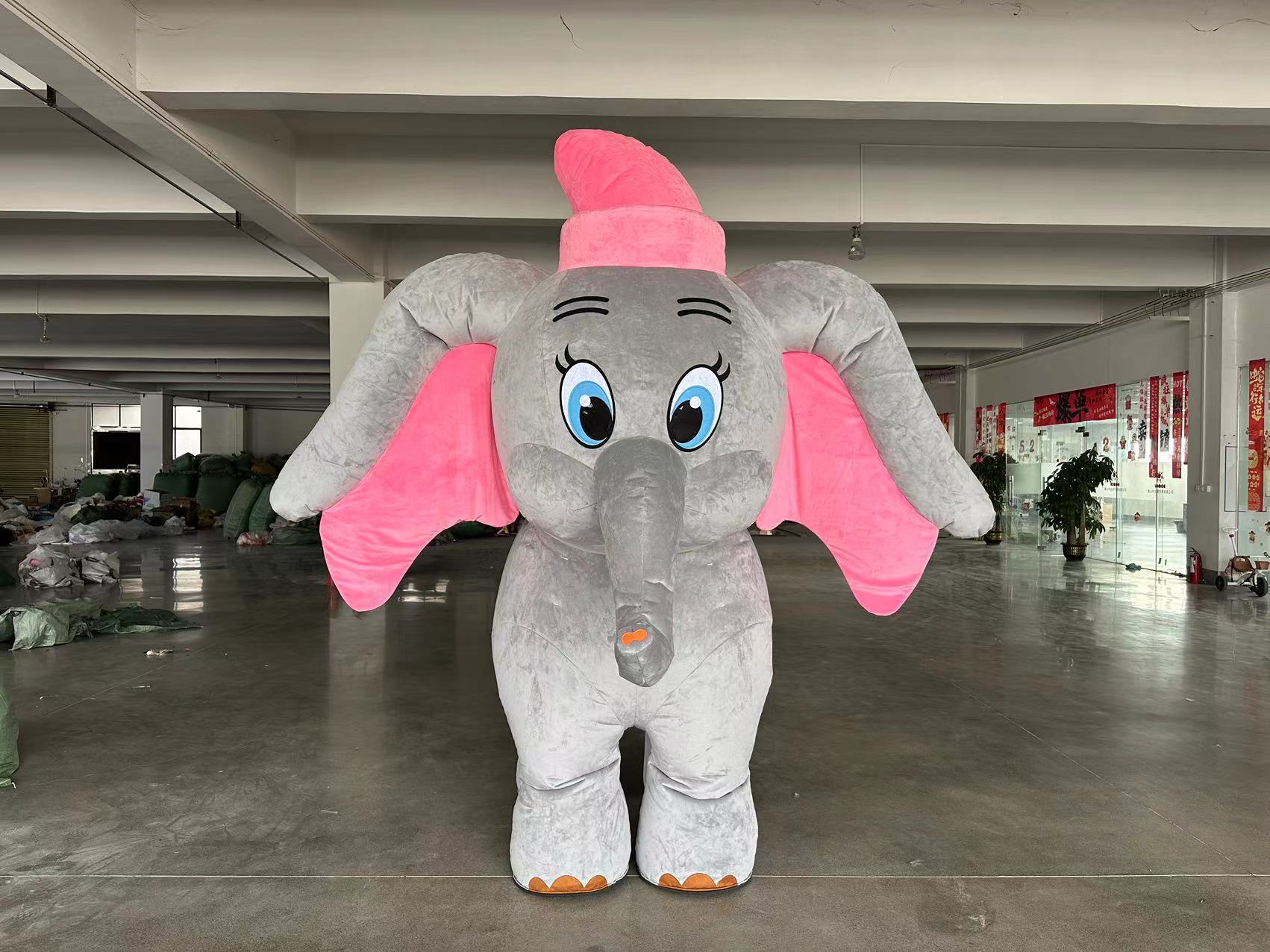 Party Advertising Cosplay Inflatable Walking Animal 4 Legs Grey Elephant Mascot Costume for Adults-Custom Design