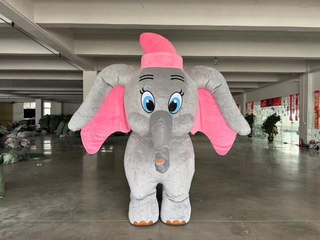 Party Advertising Cosplay Inflatable Walking Animal 4 Legs Grey Elephant Mascot Costume for Adults-Custom Design