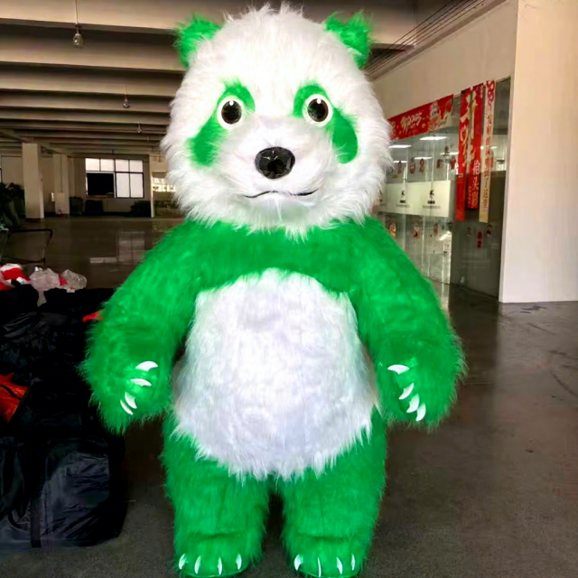 Inflatable Green Panda Bear Mascot Costume-Custom Realistic Giant Panda Cosplay Adults Unisex Easter/Halloween Party,Big Mascot,Inflatable Green Panda Bear Mascot Costume-Custom Realistic Giant Panda Cosplay Adults Unisex Easter/Halloween Party
