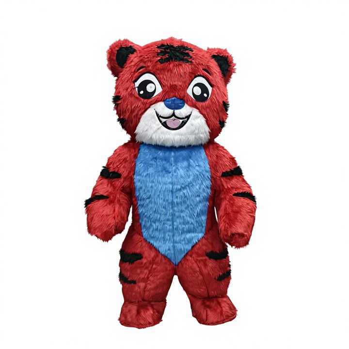 Halloween Carnival Christmas Events Rental 2.2m 2.6m Giant Fur tiger Inflatable Mascot Costumes Cartoon Cosplay tiger Suit