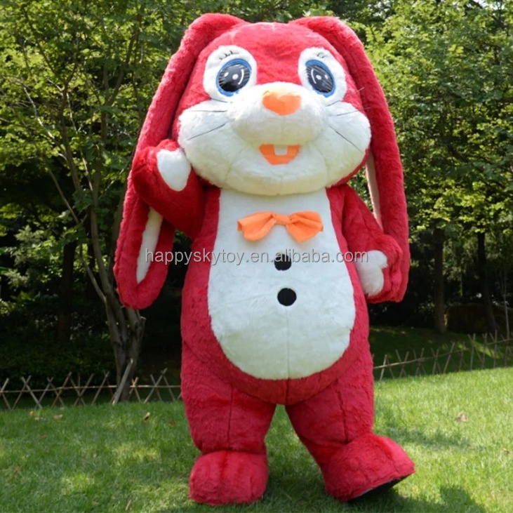 Custom Unisex Inflatable 2m/2.6m Rabbit Mascot Costume Hand Drawn Adult Cosplay Suit for Halloween Cartoon Character Parties