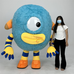 Custom Plush Adult Suit Parties Walking Dancing Cartoon Character One Eye Blue Monster Toy Company Inflatable Mascot Costume