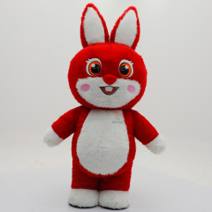 Red Fur Rabbit Inflatable Suits 2.2m Easter Bunny Inflation Clothing for Adults Dance Event Advertising Rabbit Mascot Costumes