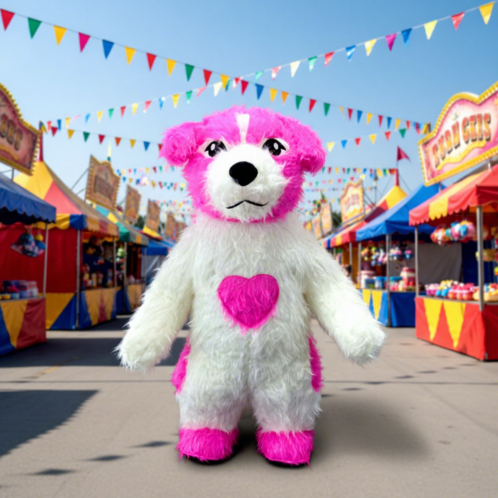 Wholesale Price Giant Red & Purple Inflatable Running Dog Adult Unisex Mascot Costume for Easter/Halloween Carnival Parties