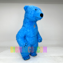 Customized Color Blue Animal Polar Bear Inflatable Mascot Costume for Adult